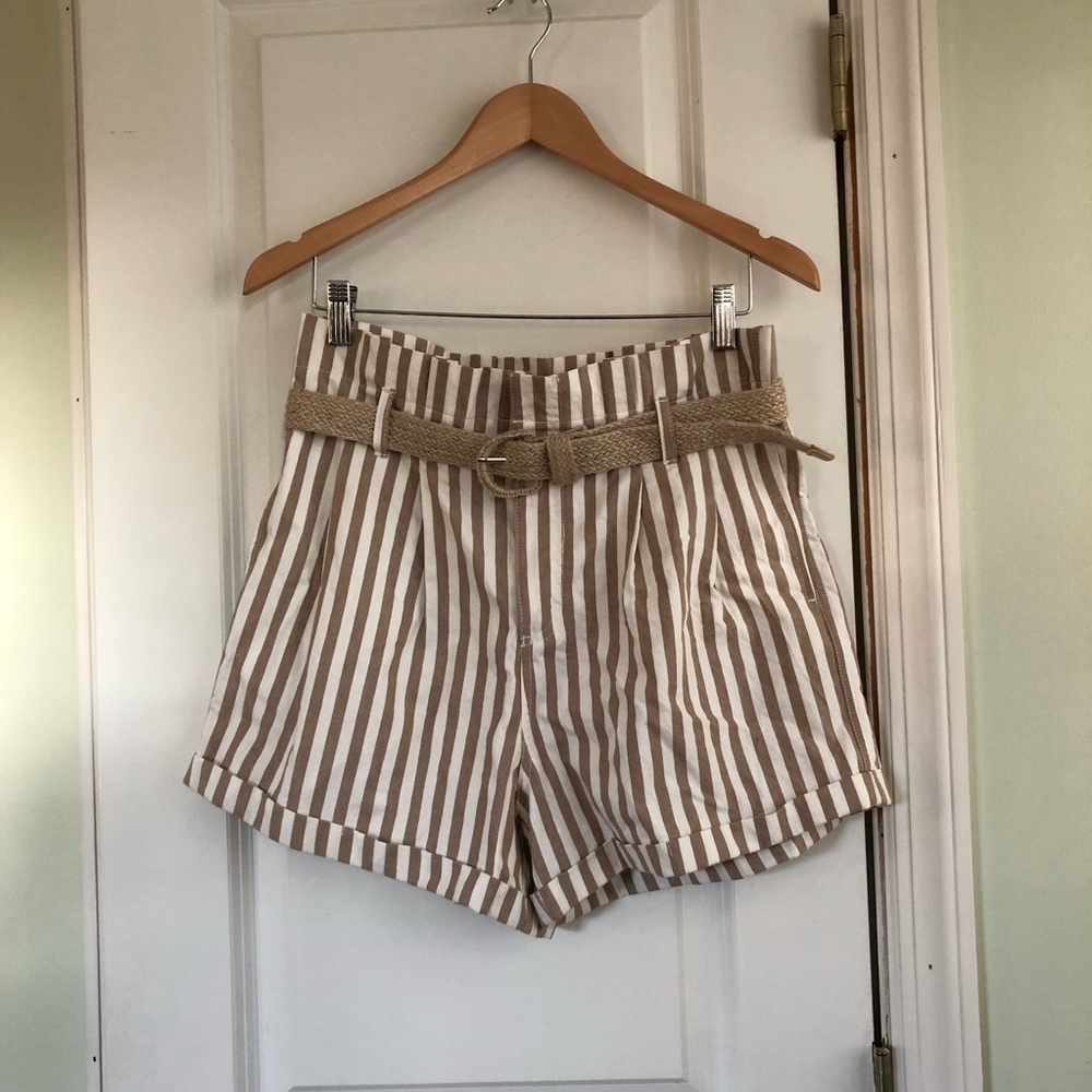 Juniper Blu Striped Paperbag Shorts from South Moon Under NWT